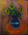 Sunflowers in Blue Vase II